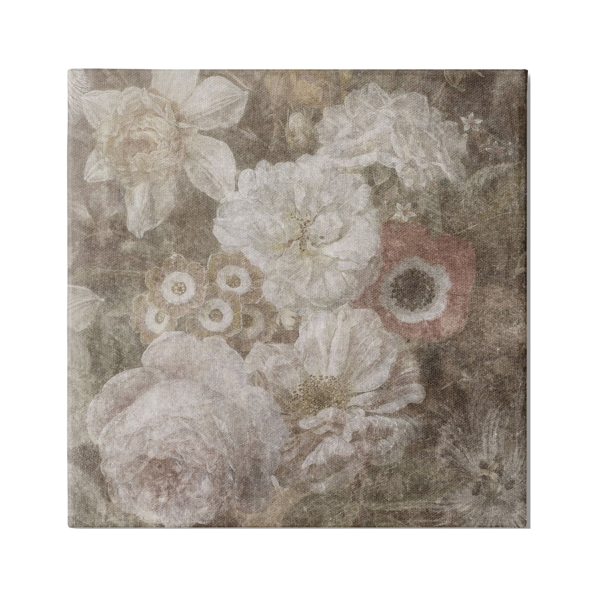 Stupell Industries Antique Flower Arrangement Botanical & Floral Painting Gallery Wrapped Canvas Print Wall Art, 30 x 30