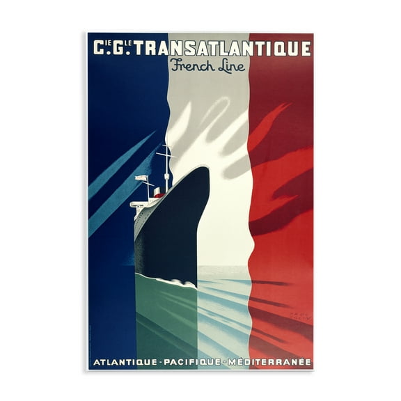 Stupell Industries Antique French Cruise Ship Transportation Painting Unframed Art Print Wall Art, 10 x 15