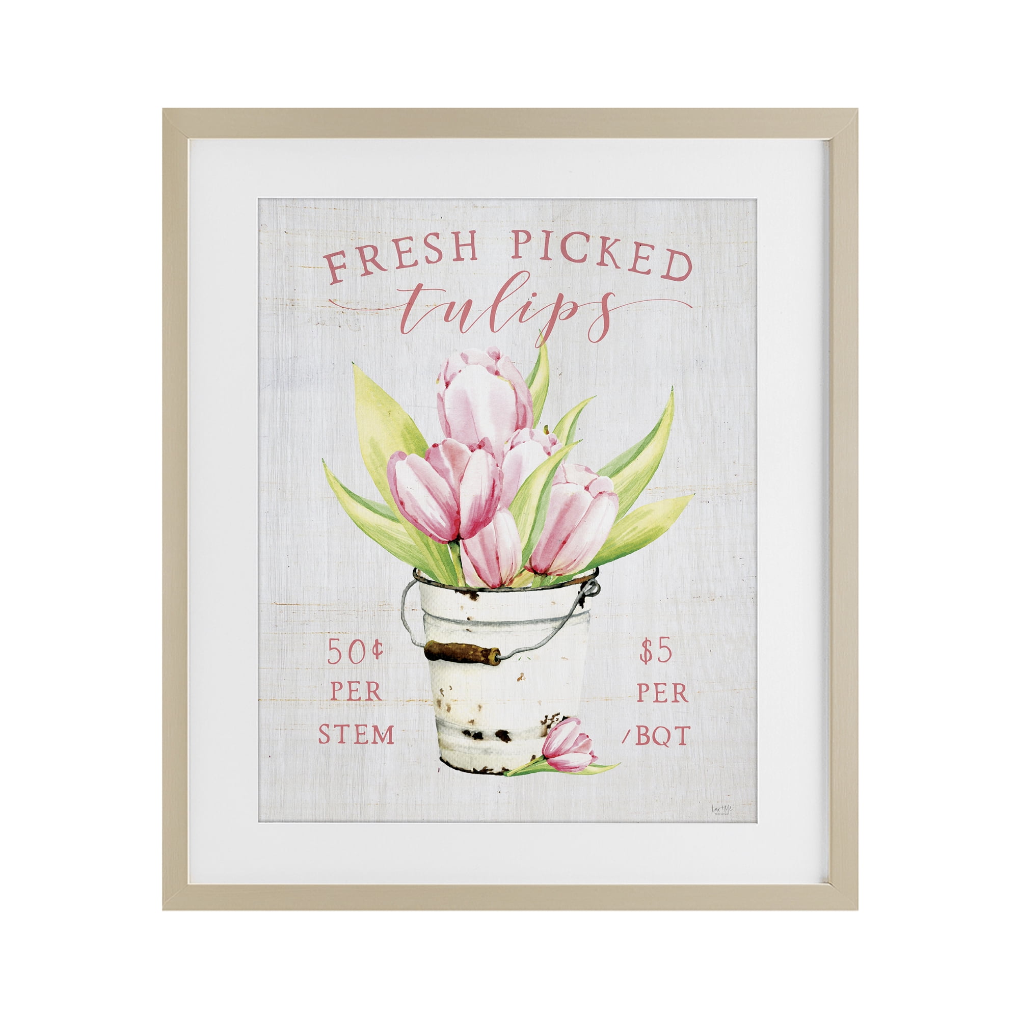 Stupell Industries Antique Fresh Picked Tulips Birch Framed Print Under Glass, design by Lux + Me Designs