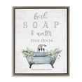 thumbnail image 1 of Stupell Industries Rustic Lodge Antique Fresh Soap & Tub Brown Floating Frame Canvas Art, 17 x 21, by Lettered and Lined, 1 of 7