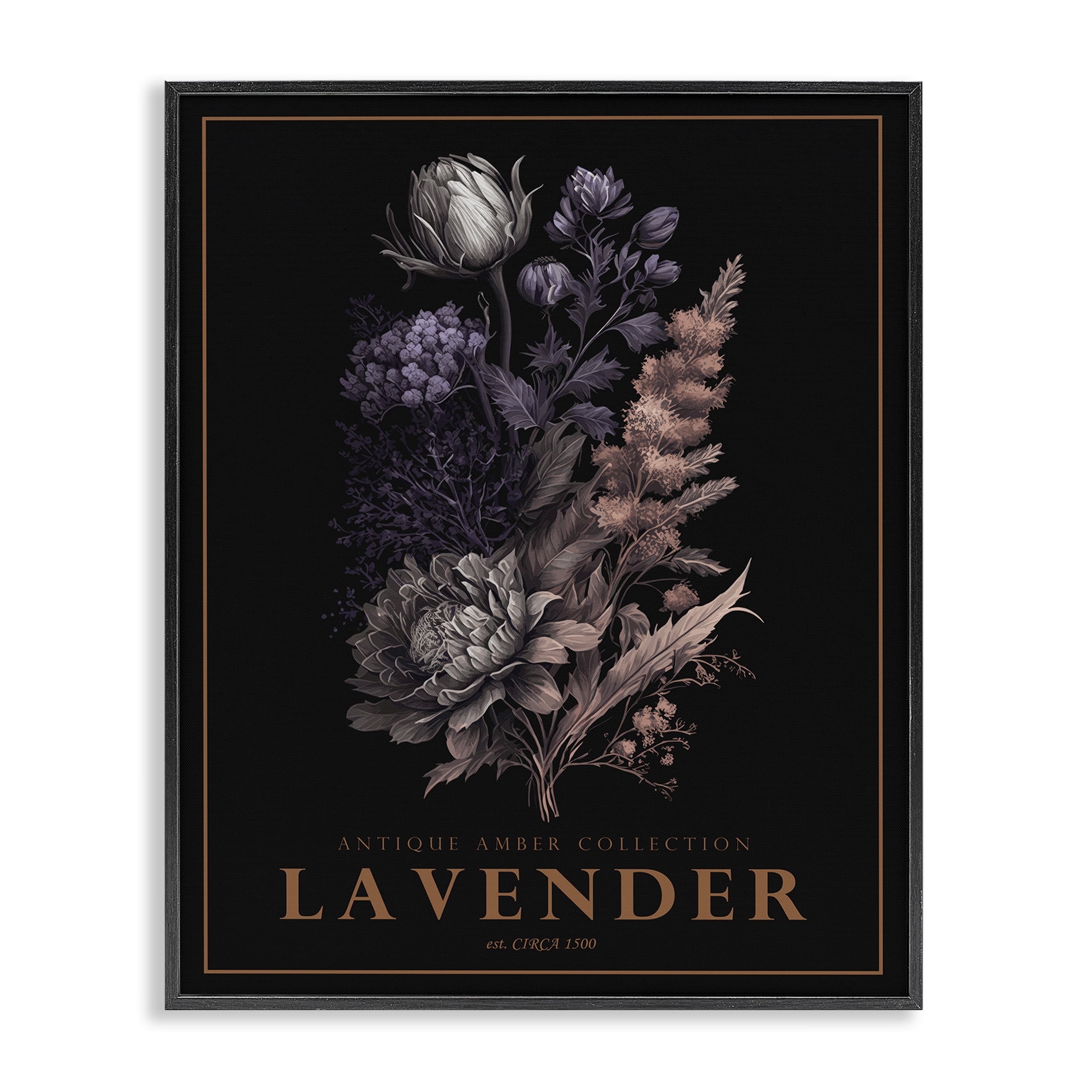 Stupell Industries Antique Lavender Bushel Black Framed Giclee Art, design by Christopher Giampietro