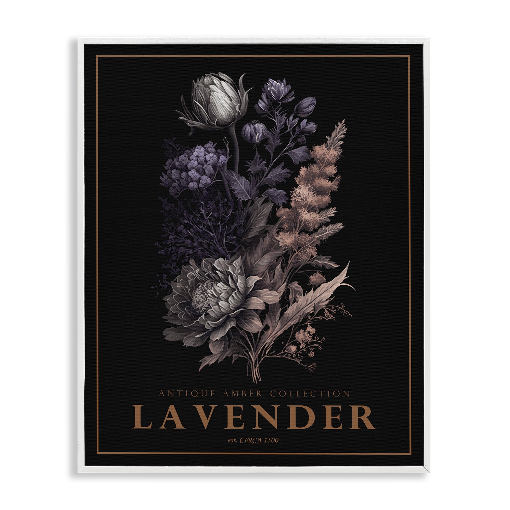 Stupell Industries Antique Lavender Bushel White Framed Giclee Art, design by Christopher Giampietro