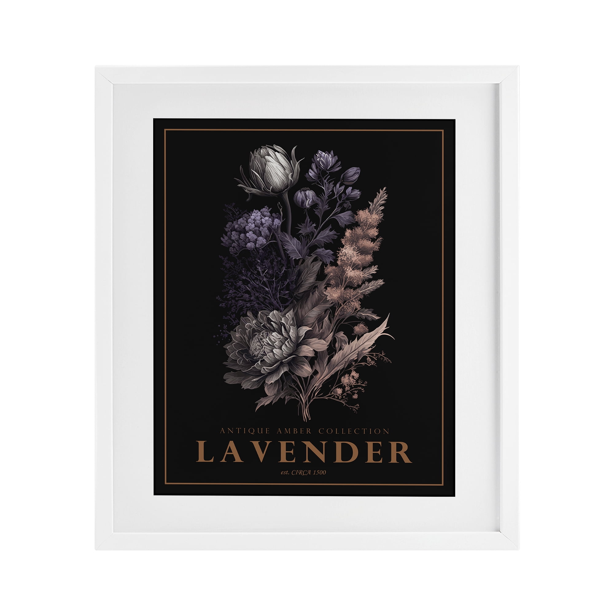 Stupell Industries Antique Lavender Bushel White Framed Print Under Glass, design by Christopher Giampietro