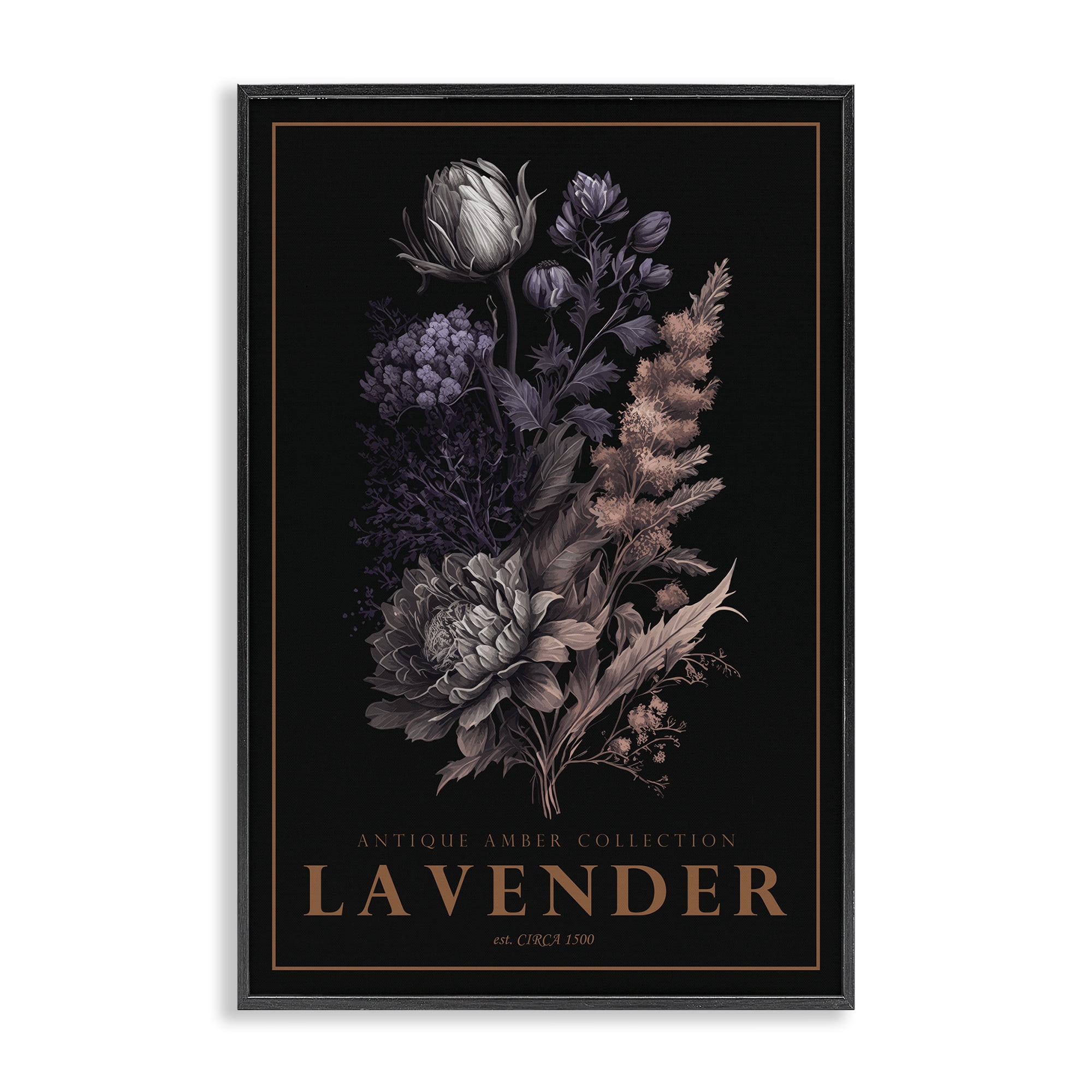 Stupell Industries Antique Lavender Light Black Framed Giclee Art, design by Chris Giampietro