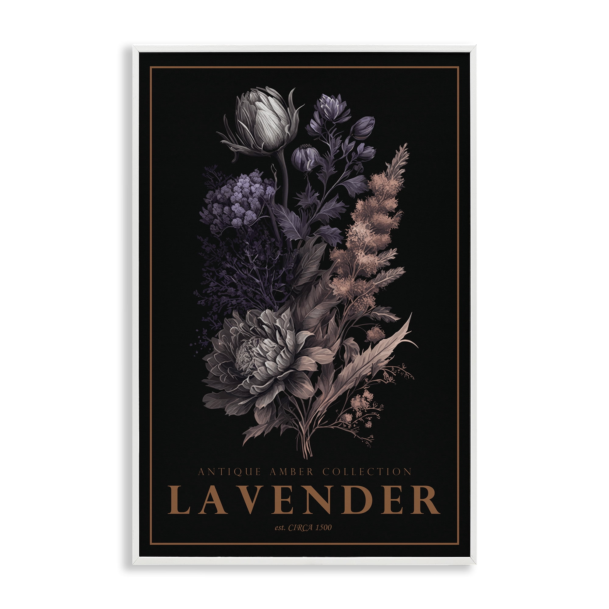 Stupell Industries Antique Lavender Light White Framed Giclee Art, design by Chris Giampietro