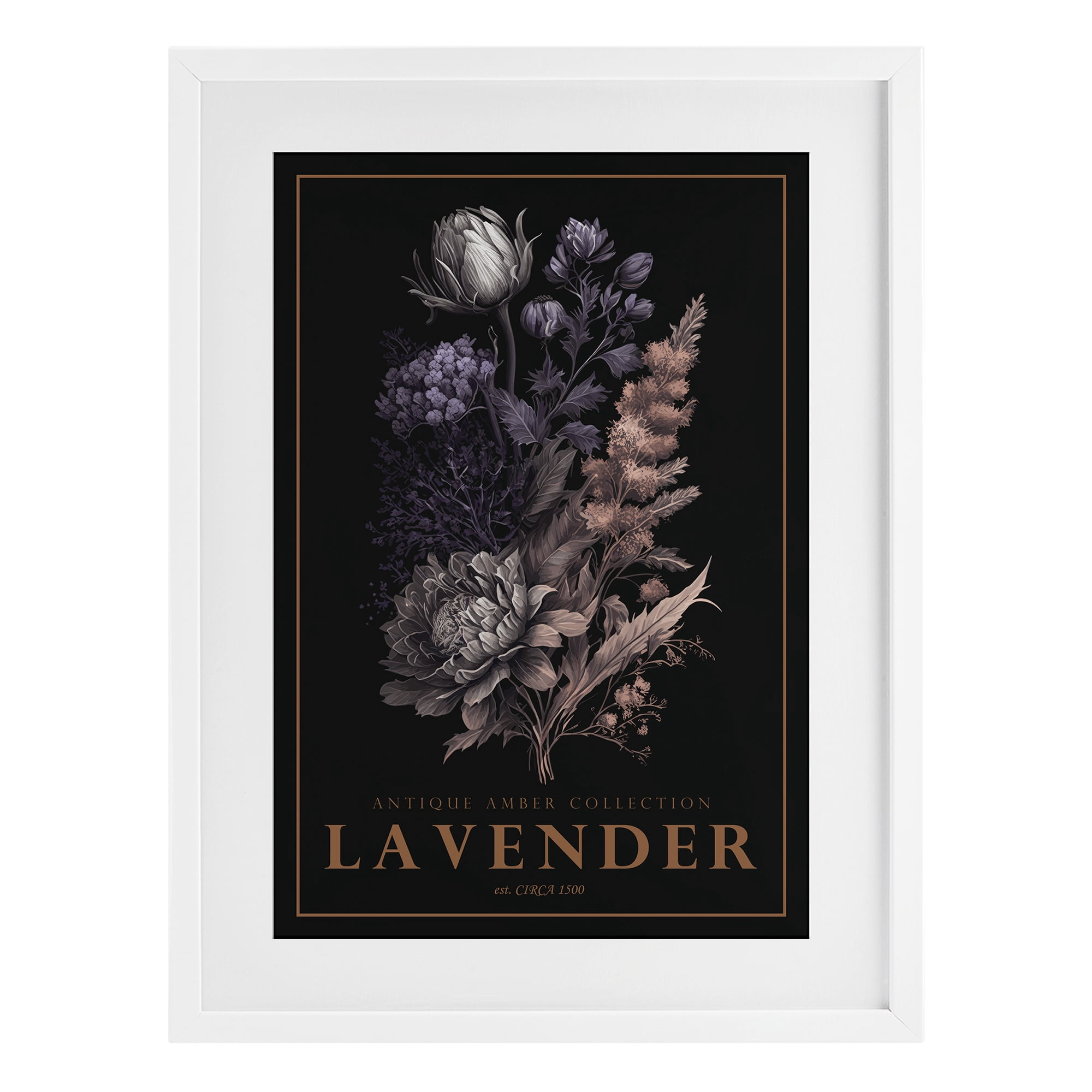 Stupell Industries Antique Lavender Light White Framed Print Under Glass, design by Chris Giampietro