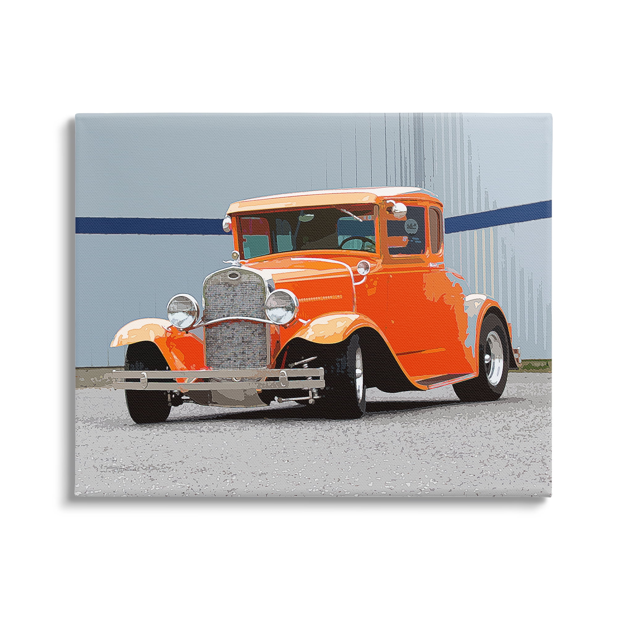 Stupell Industries Antique Orange Buggy Transportation Painting Gallery Wrapped Canvas Art Print Wall Art, 20 x 16