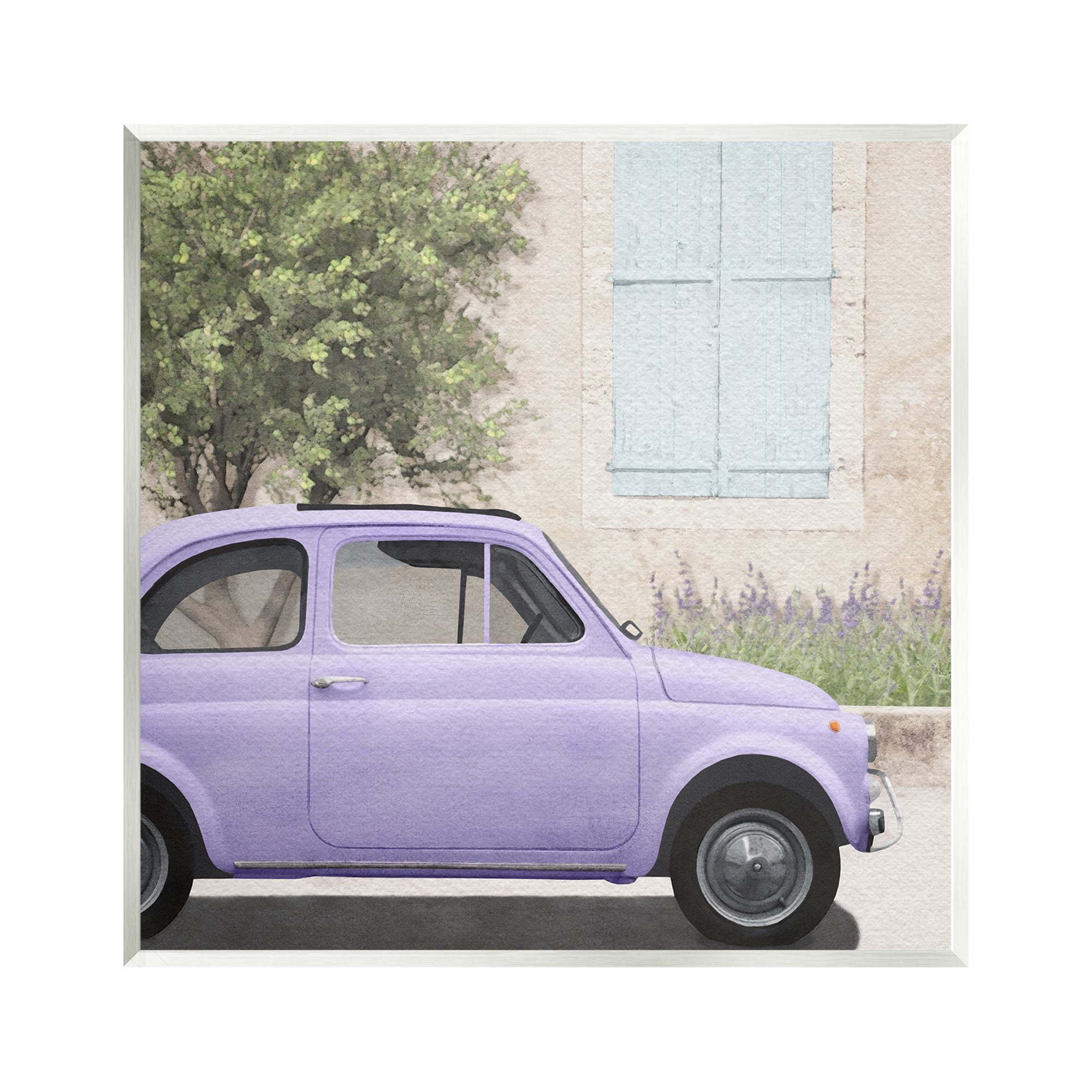 Stupell Industries Antique Purple Buggy Transportation Painting Unframed Art Print Wall Art, 12 x 12