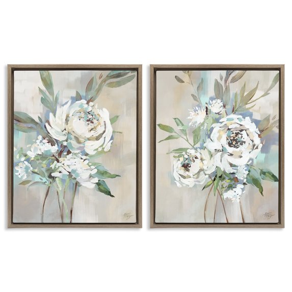 Stupell Industries Traditional Antique Rose Bundles Brown 2pc Floating Frame Art Set, 25 x 31 each, by Nina Blue