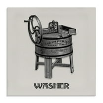 Stupell Industries Antique Rotary Washer Country Charm Painting Wrapped Canvas Canvas Art Print Wall Art, 17 x 17