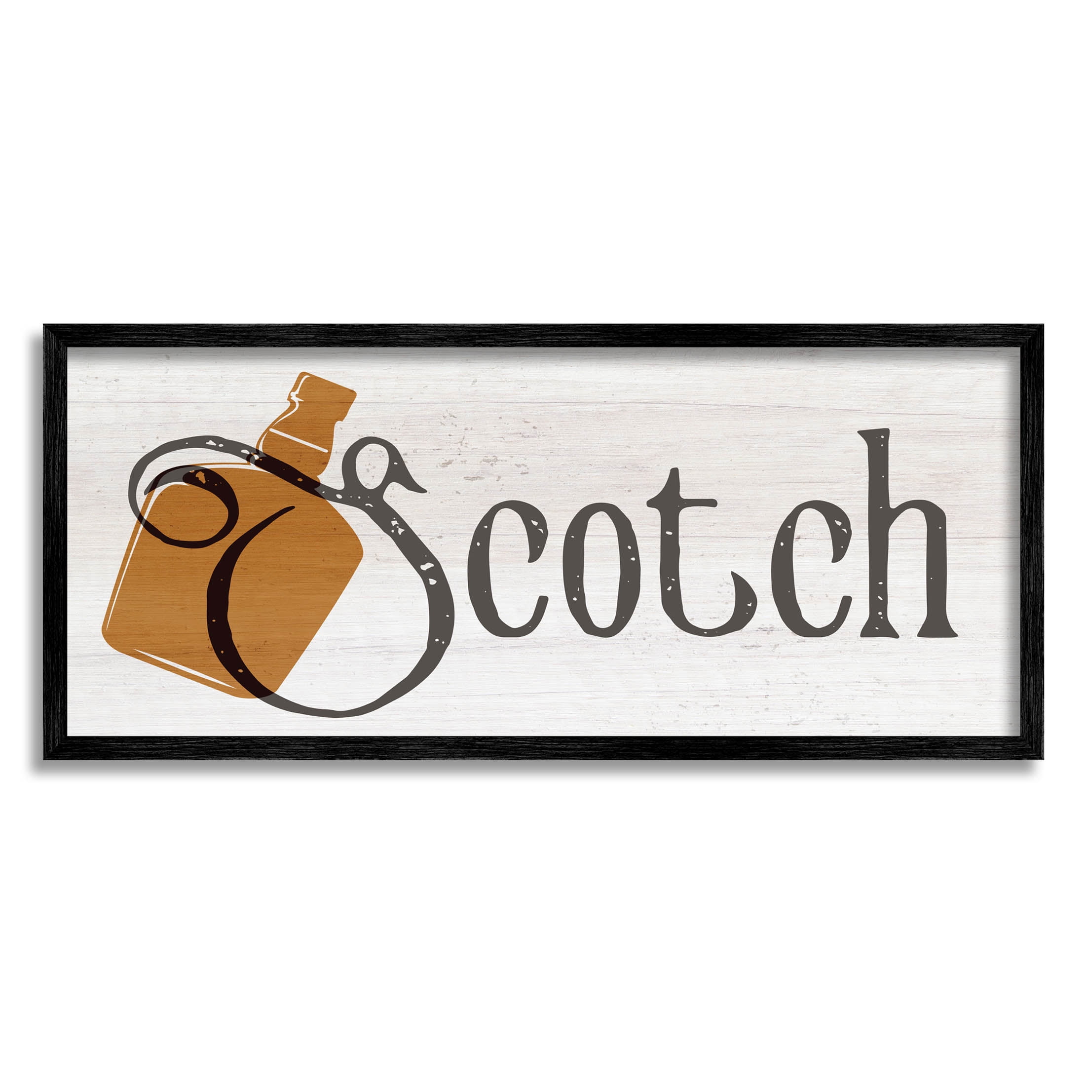 Stupell Industries Antique Scotch Whiskey Graphic Art Black Framed Art Print Wall Art, Design by Daphne Polselli