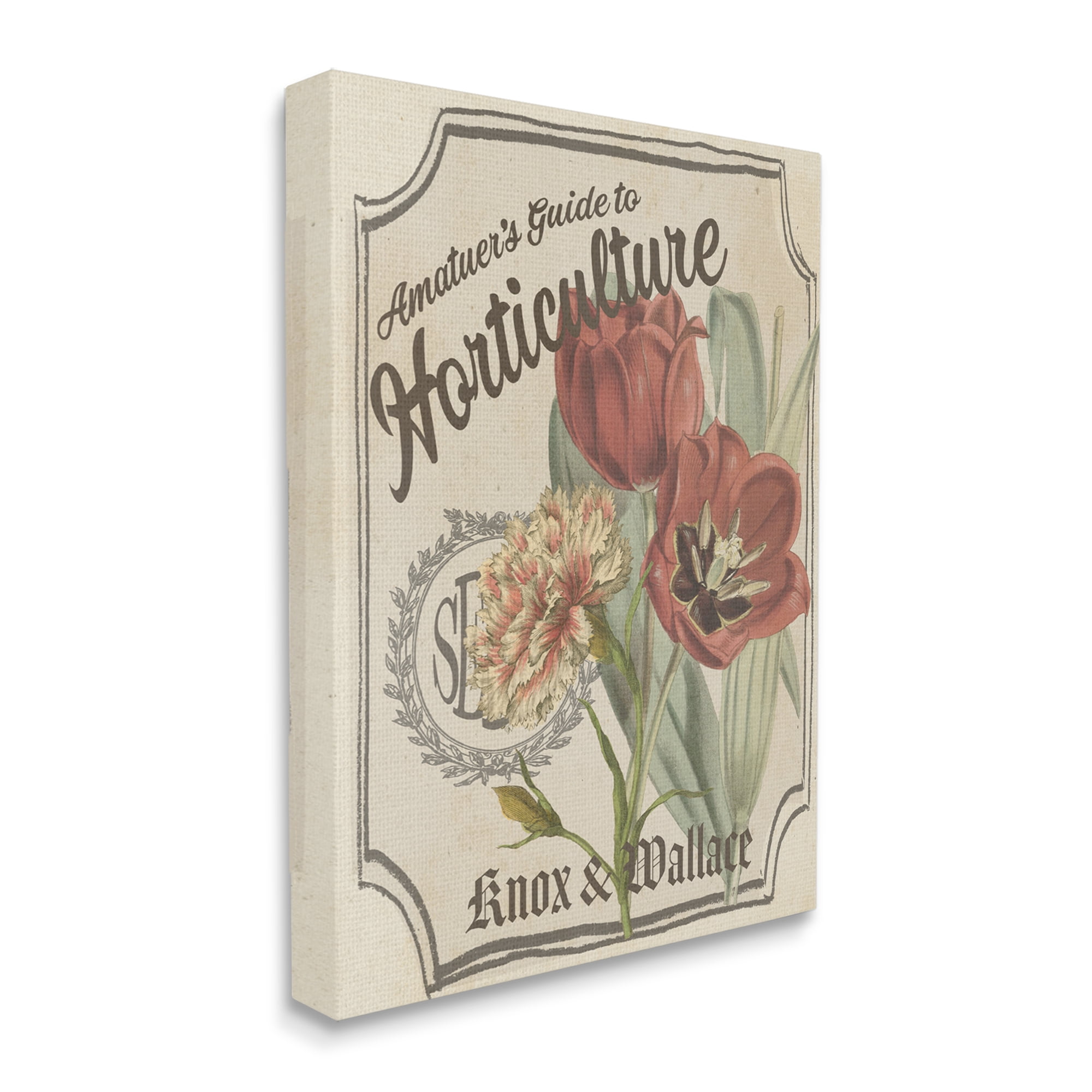 Stupell Industries Antique Seed Packet Red Tulip Horticulture Study Graphic Art Gallery-Wrapped Canvas Print Wall Art, 24x30, by Studio W