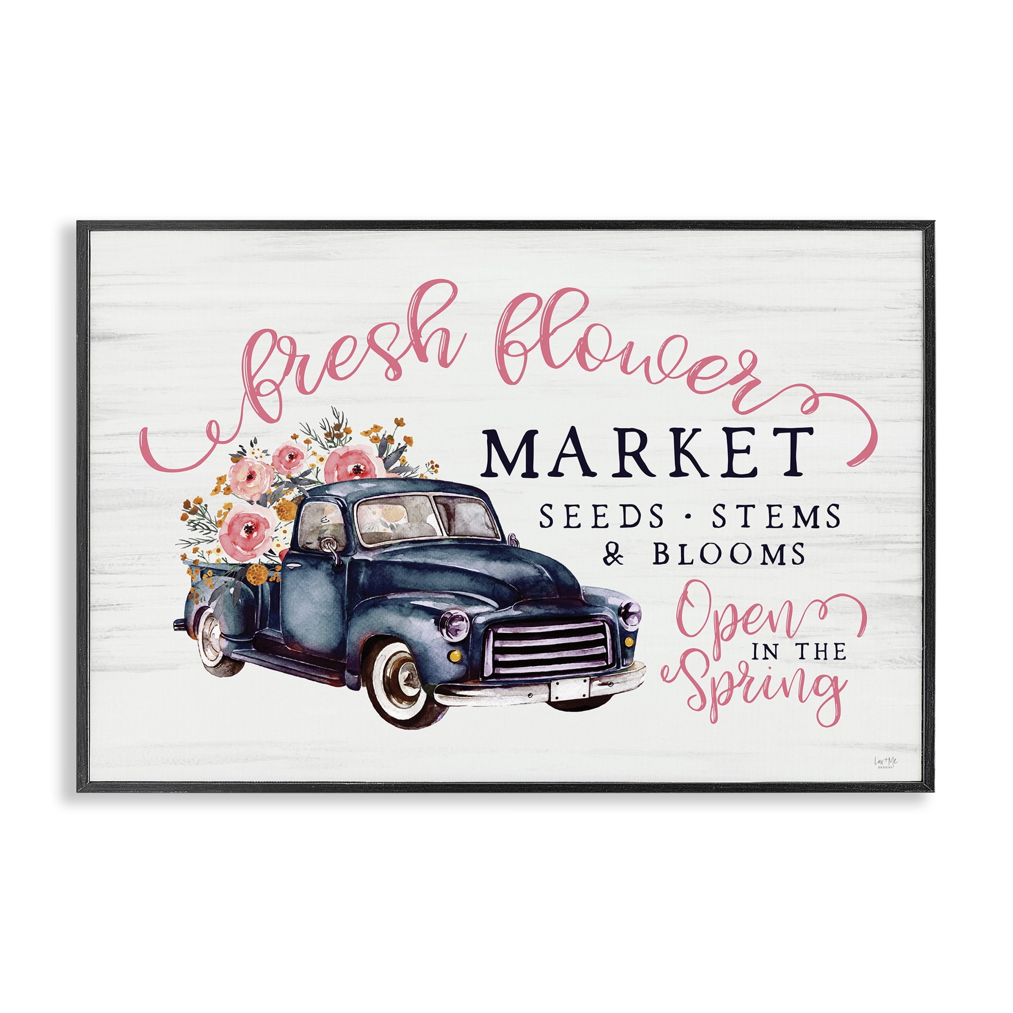 Stupell Industries Antique Spring Market Black Framed Giclee Art, design by Lux + Me Designs