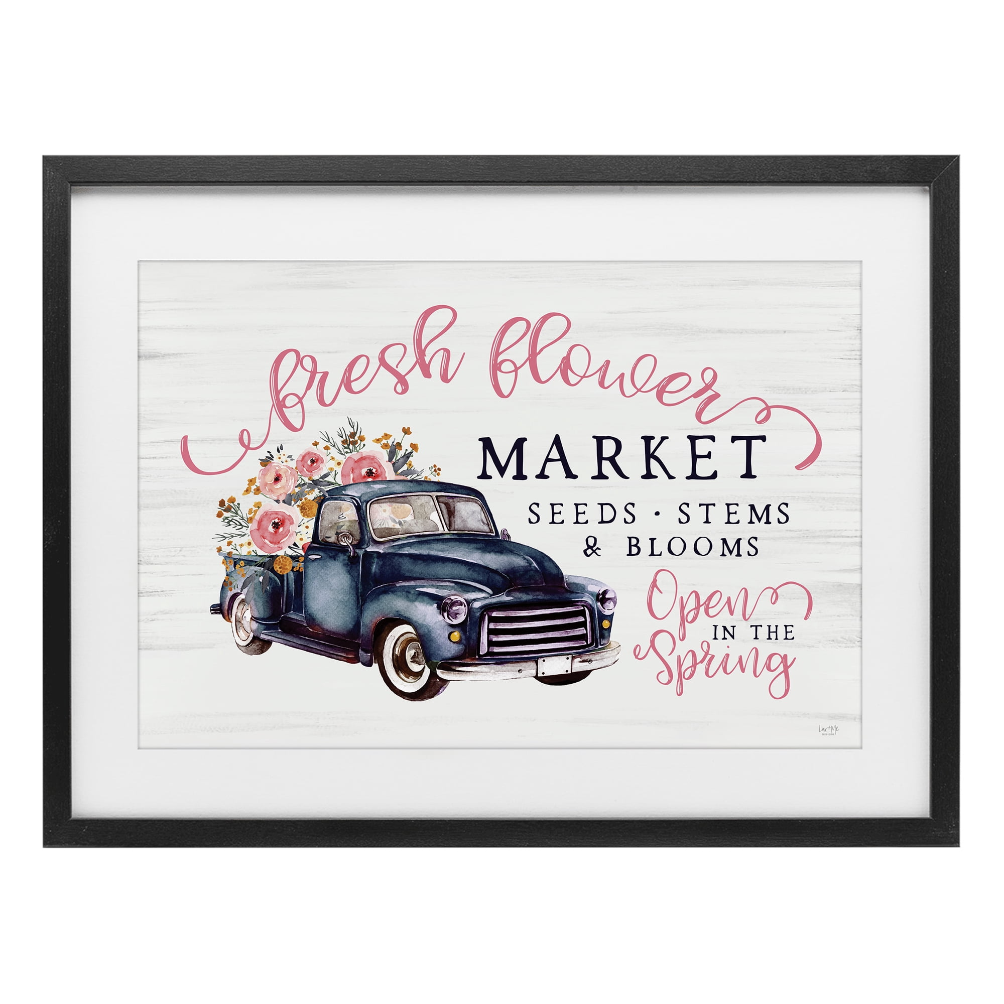 Stupell Industries Antique Spring Market Black Framed Print Under Glass, design by Lux + Me Designs