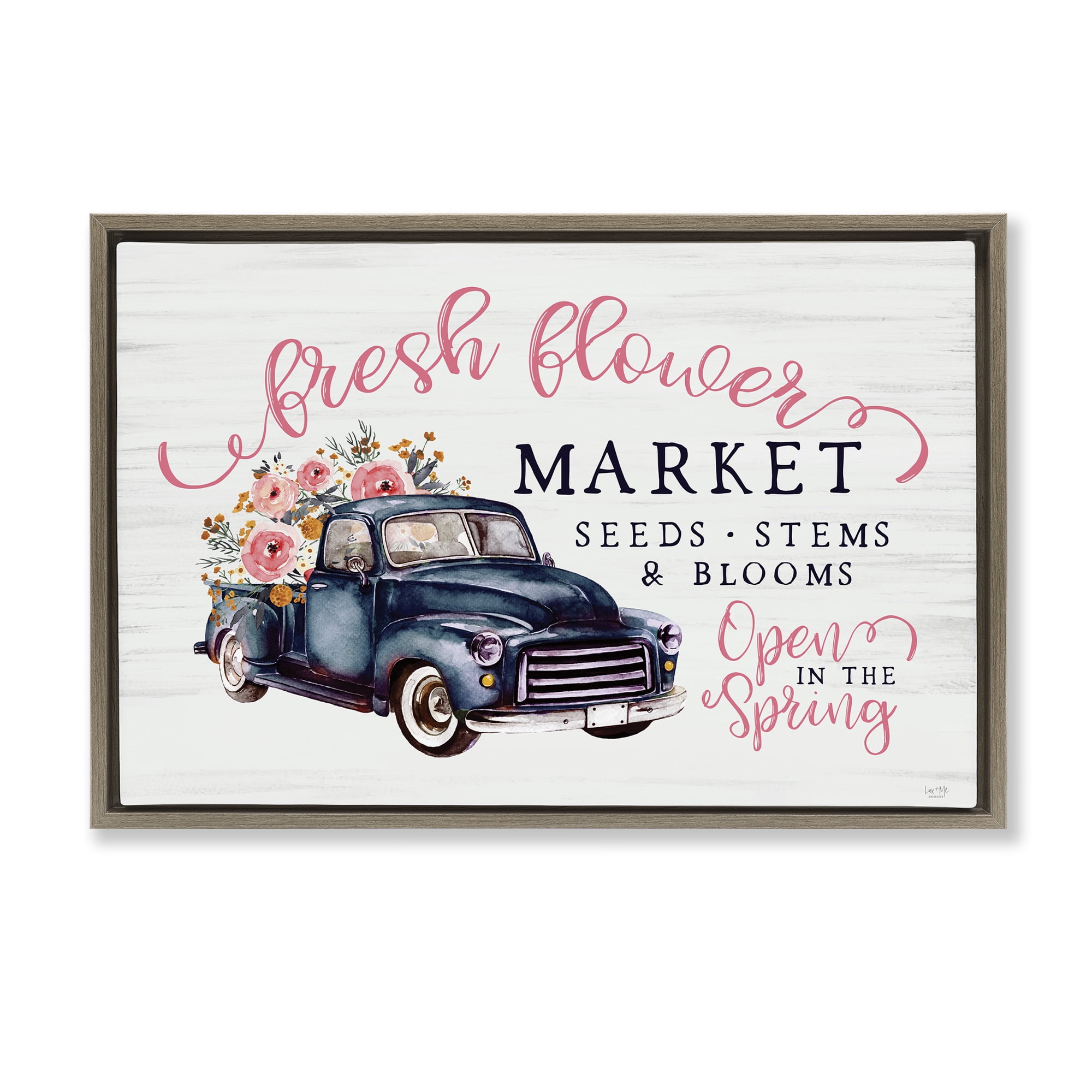 Stupell Industries Antique Spring Market Brown Framed Floater Canvas Wall Art, design by Lux + Me Designs