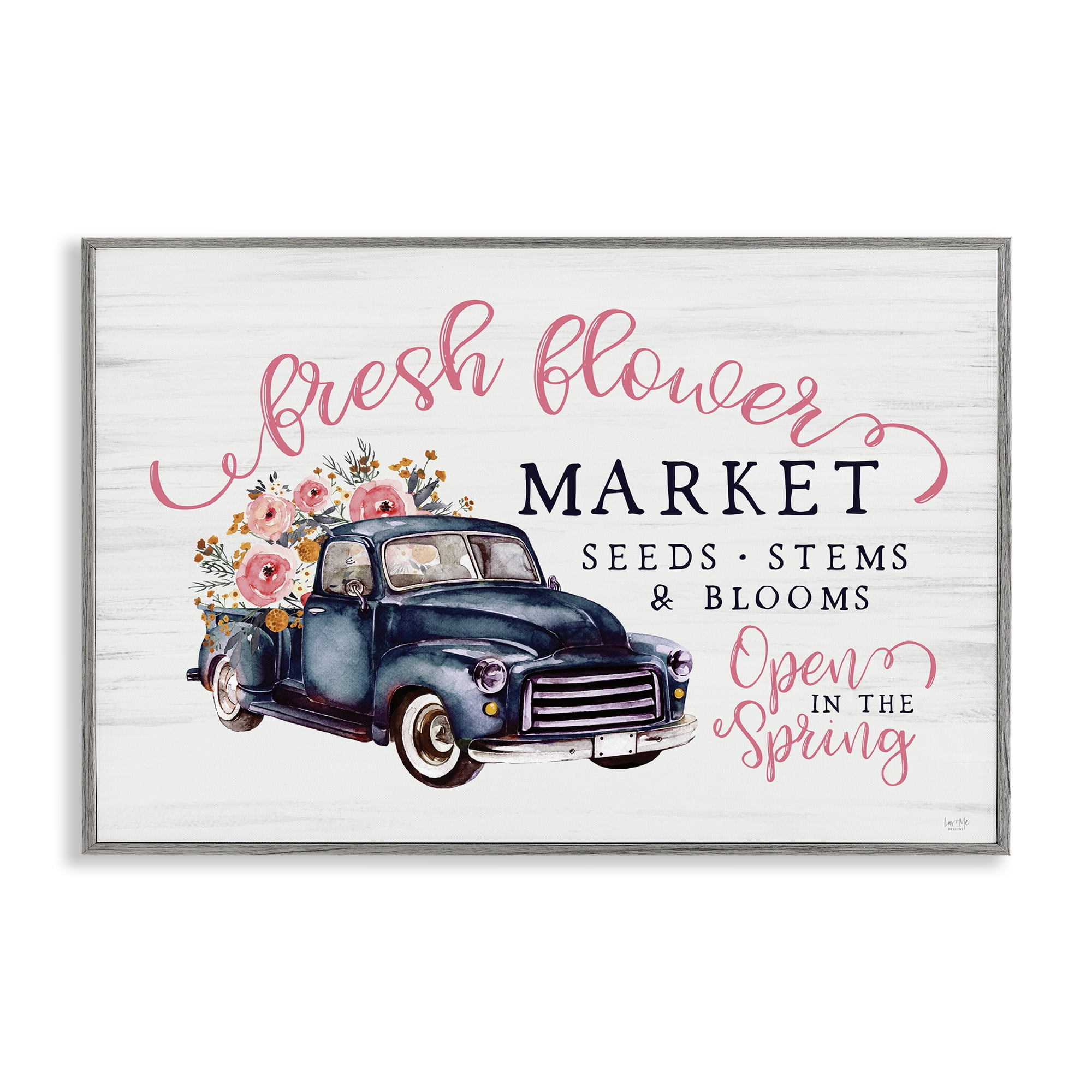 Stupell Industries Antique Spring Market Gray Framed Giclee Art, design by Lux + Me Designs
