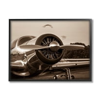 Stupell Industries Antique Style Airplane Aircraft Propeller Photography Landscape Framed Wall Art, 14 x 11, Design by John Slemp