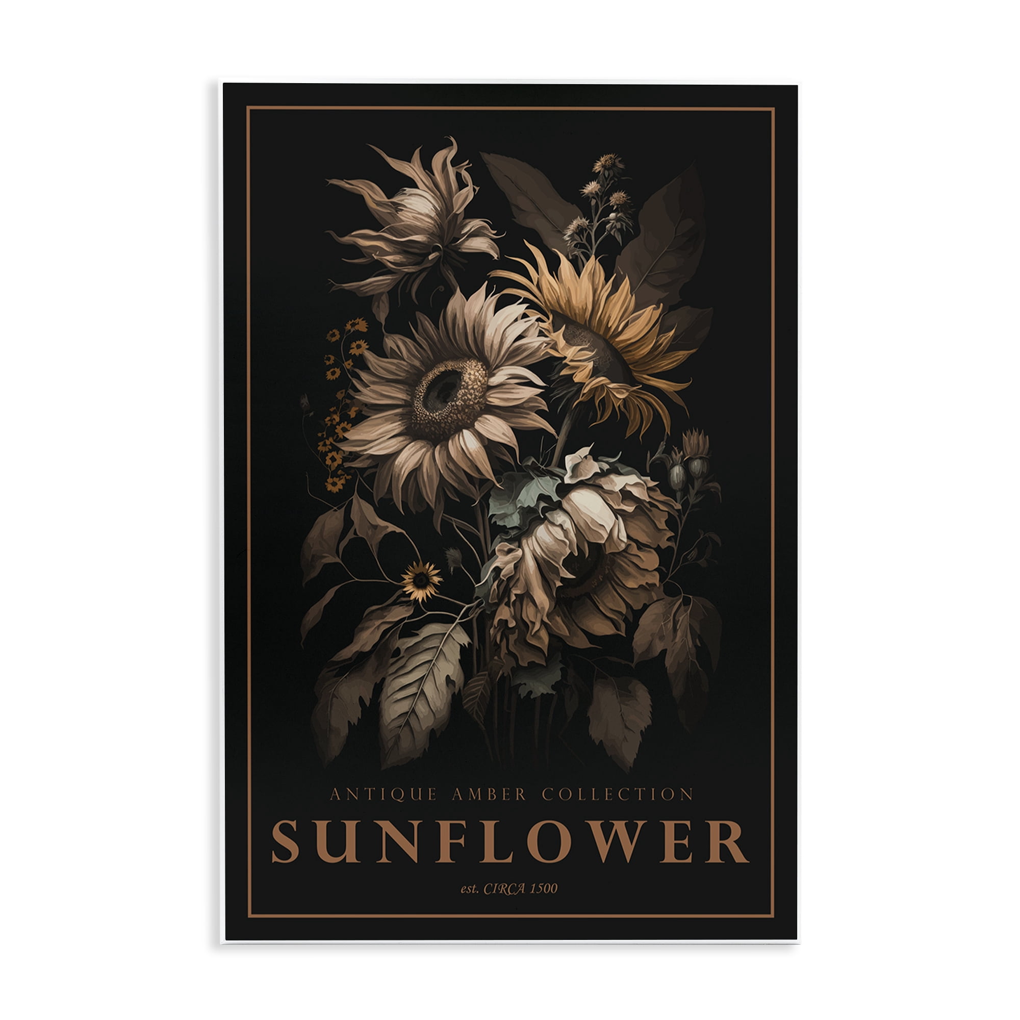 Stupell Industries Antique Sunflower Light Wall Plaque Art, design by Chris Giampietro