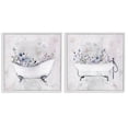 thumbnail image 1 of Stupell Industries Antique Tubs with Botanics Floral Painting White Framed Art Print Wall Art, 17 x 17, Set of 2, 1 of 6