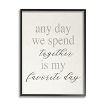 Stupell Industries Any Day We Spend Together Romance Inspirational Painting Black Framed Art Print Wall Art