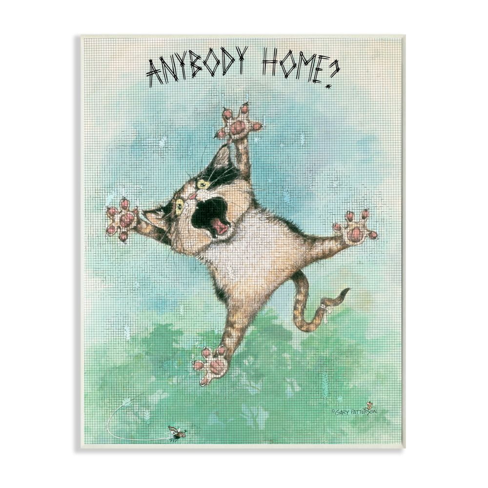 Stupell Industries Anybody Home Funny Cat Cartoon Pet Design Wall Plaque by Gary Patterson