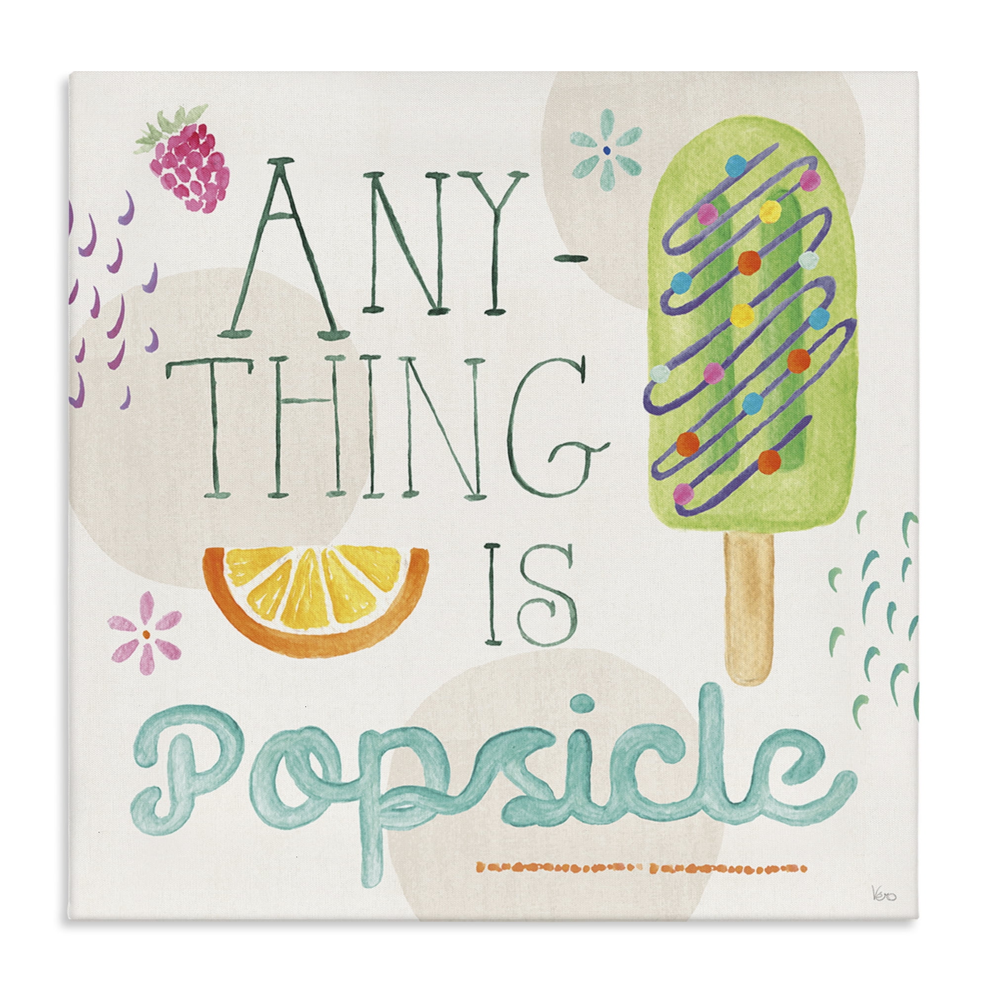Stupell Industries Anything Is Popsicle Food & Beverage Painting Wrapped Canvas Art Print Wall Art, 30 x 30