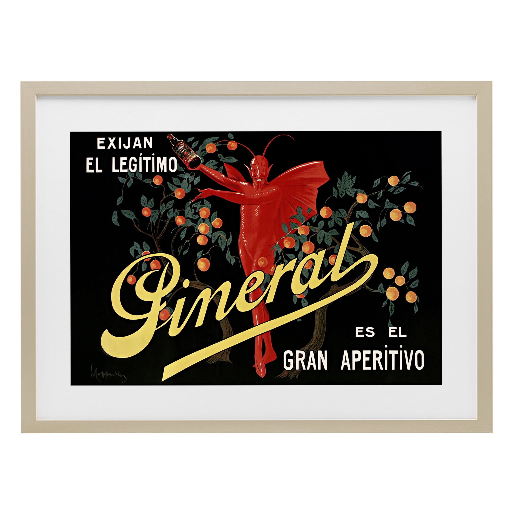 Stupell Industries Aperitif Poster with Character Birch Framed Print Under Glass, design by Leonetto Cappiello