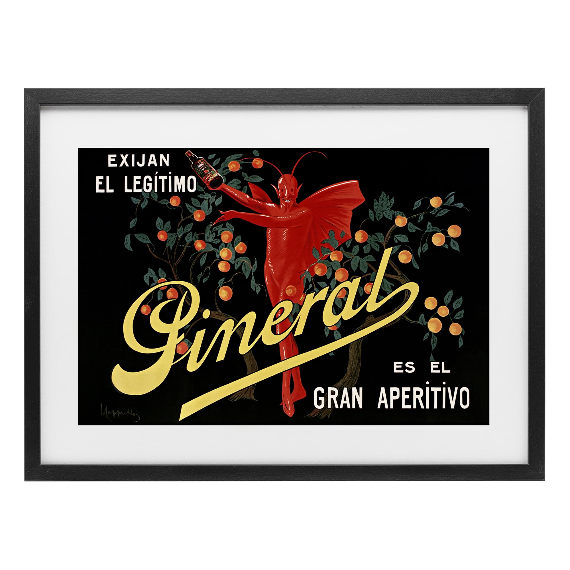 Stupell Industries Aperitif Poster with Character Black Framed Print Under Glass, design by Leonetto Cappiello