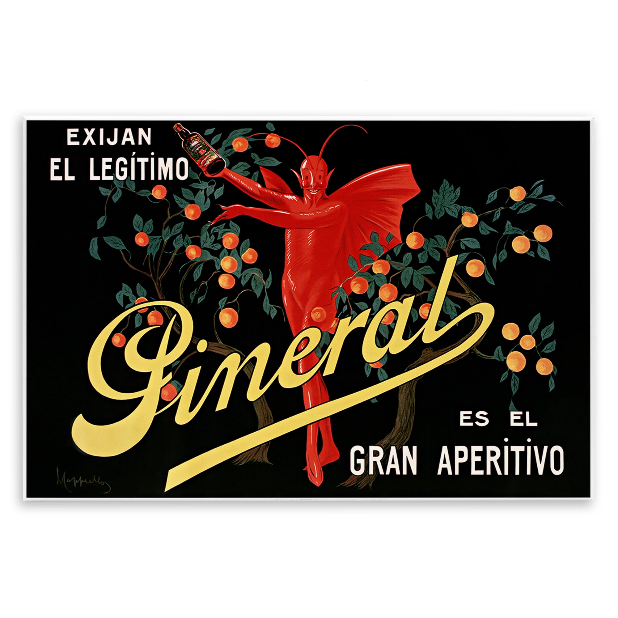 Stupell Industries Aperitif Poster with Character Wall Plaque Art, design by Leonetto Cappiello
