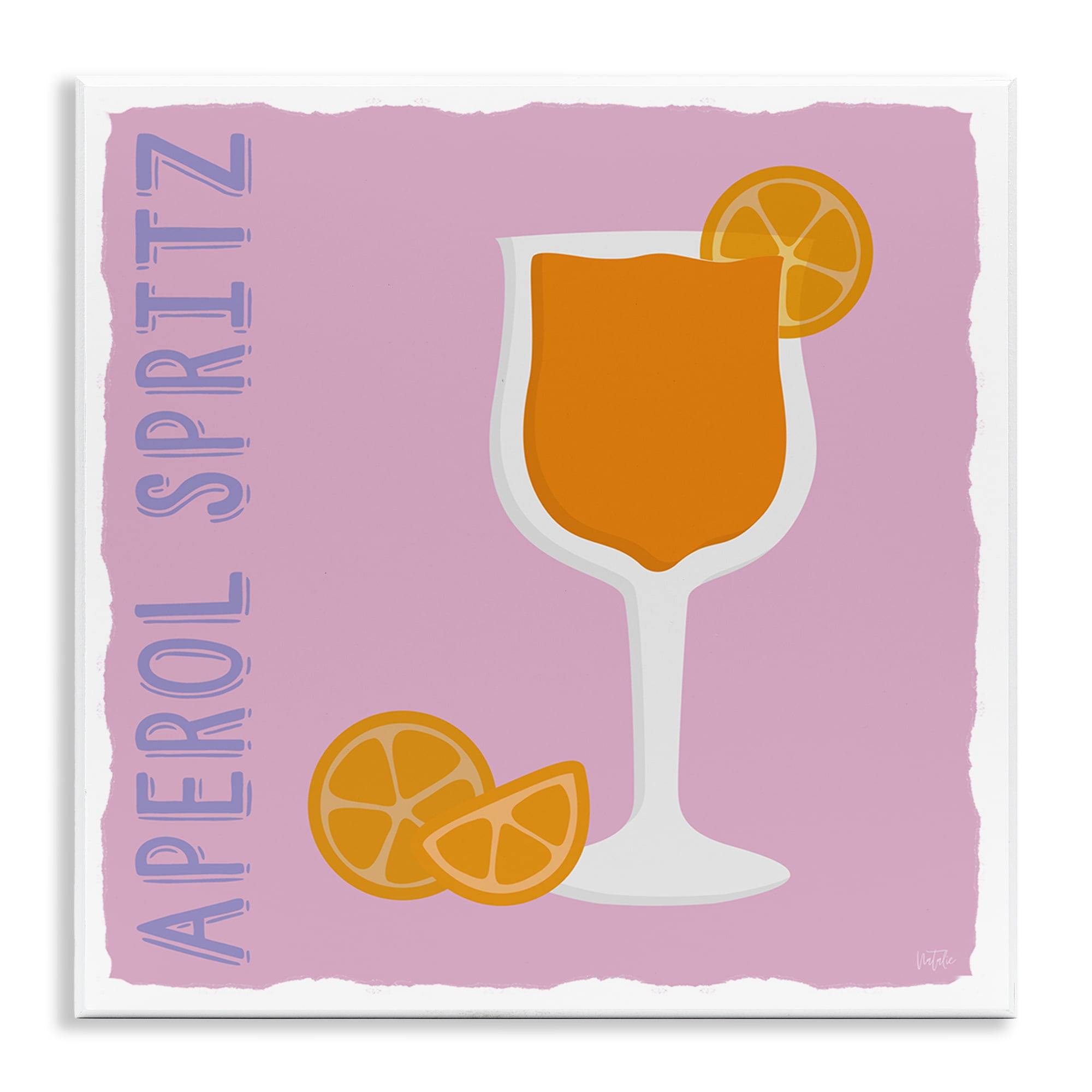 Stupell Industries Aperol Spritz Cocktail Food & Beverage Painting Unframed Art Print Wall Art, 12 x 12