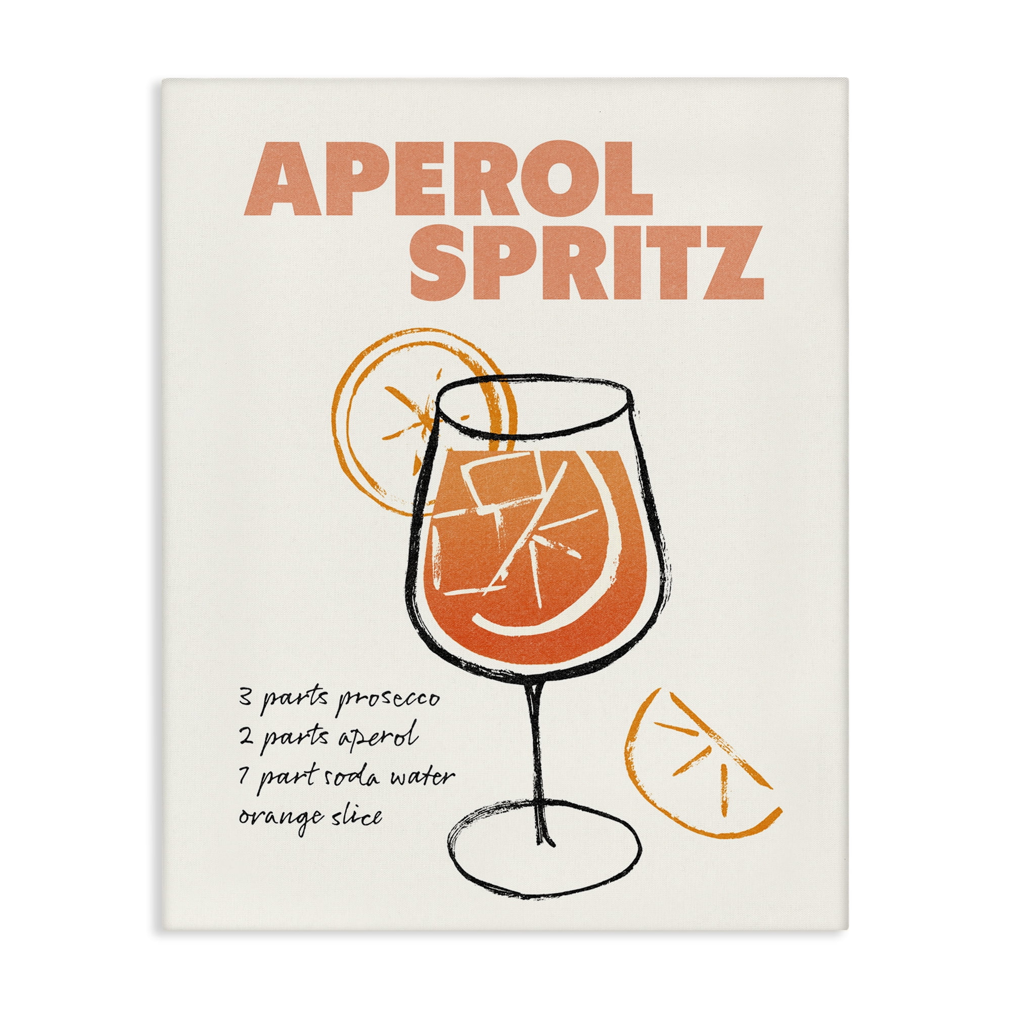 Stupell Industries Aperol Spritz Recipe Food & Beverage Painting Gallery Wrapped Canvas Art Print Wall Art, 24 x 30