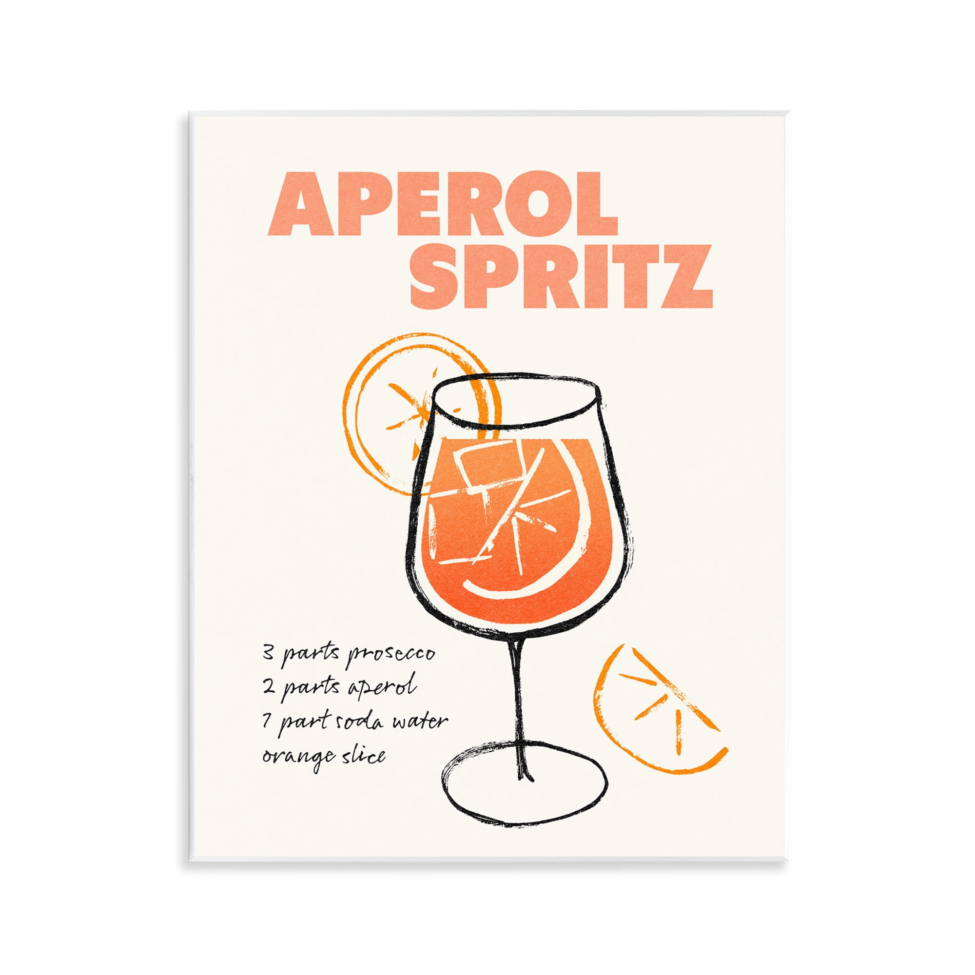 Stupell Industries Aperol Spritz Recipe Food & Beverage Painting Unframed Art Print Wall Art, 11 x 14