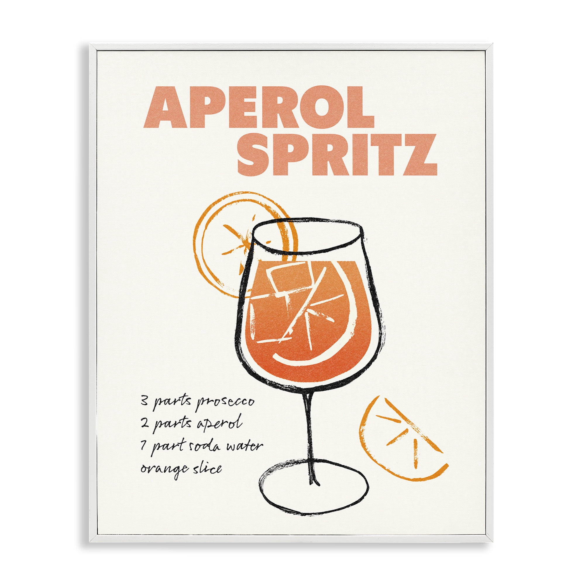 Stupell Industries Aperol Spritz Recipe Food & Beverage Painting White Framed Art Print Wall Art, 16 x 20