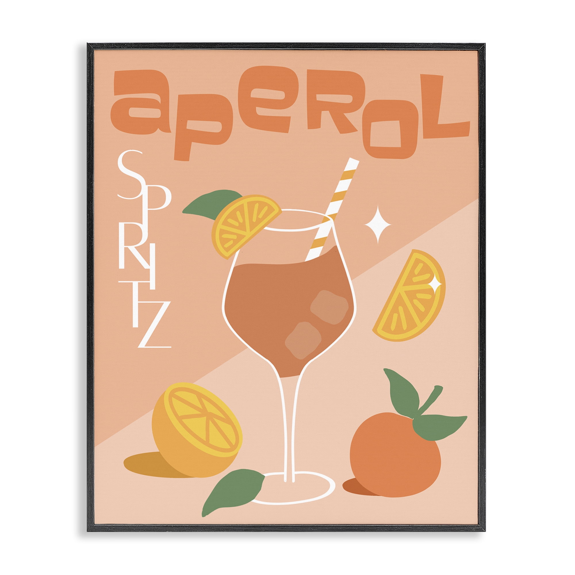 Stupell Industries Aperol Spritz Typography Food & Beverage Painting Black Framed Art Print Wall Art, 11 x 14