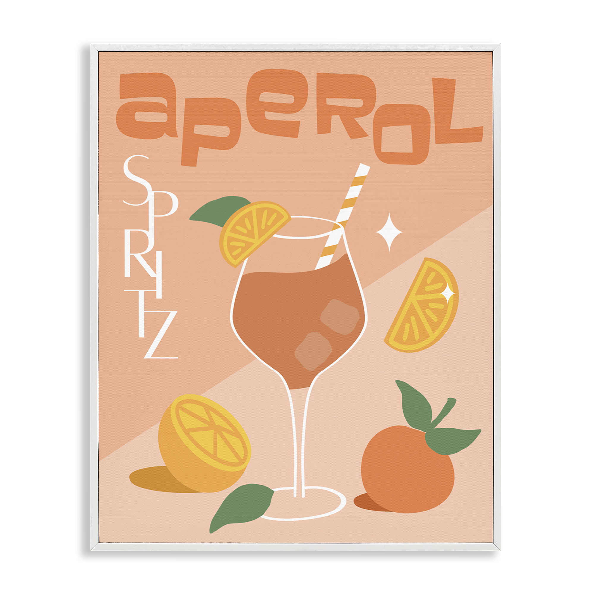 Stupell Industries Aperol Spritz Typography Food & Beverage Painting White Framed Art Print Wall Art, 16 x 20