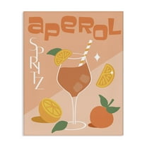 Stupell Industries Aperol Spritz Typography Food & Beverage Painting Wrapped Canvas Art Print Wall Art, 16 x 20