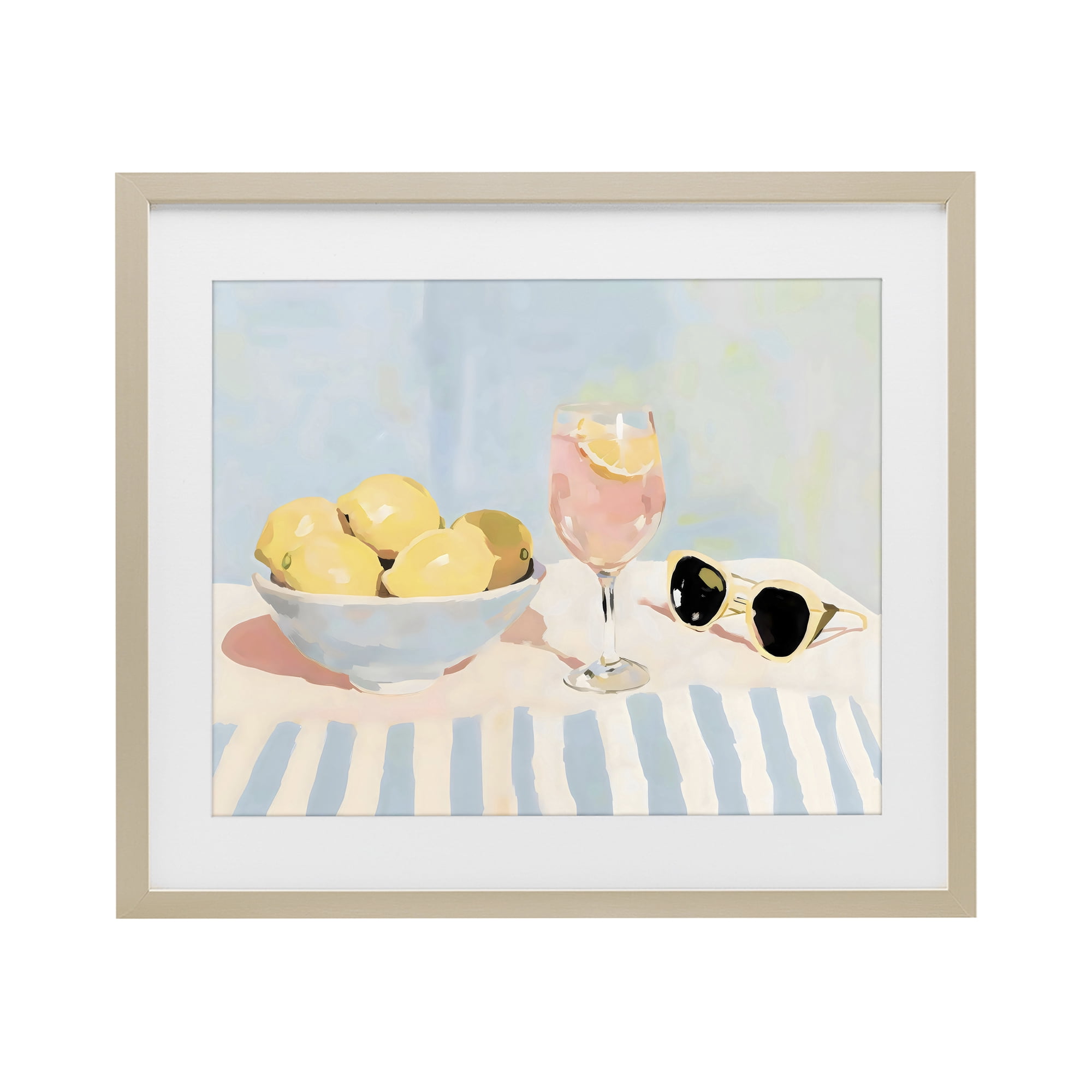Stupell Industries Aperol & Summer Lemons Birch Framed Print Under Glass, design by Sisi and Seb
