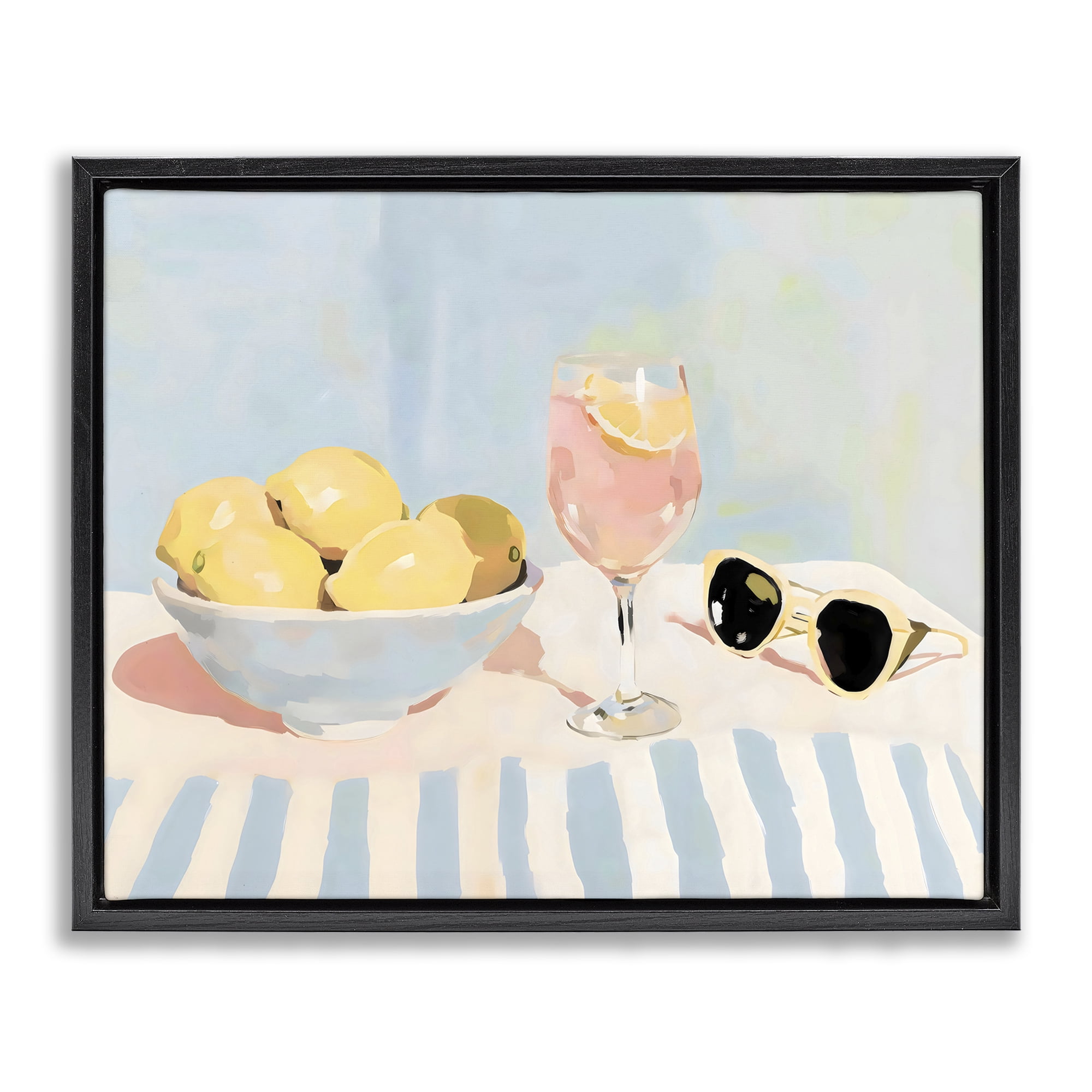 Stupell Industries Aperol & Summer Lemons Black Framed Floater Canvas Wall Art, design by Sisi and Seb