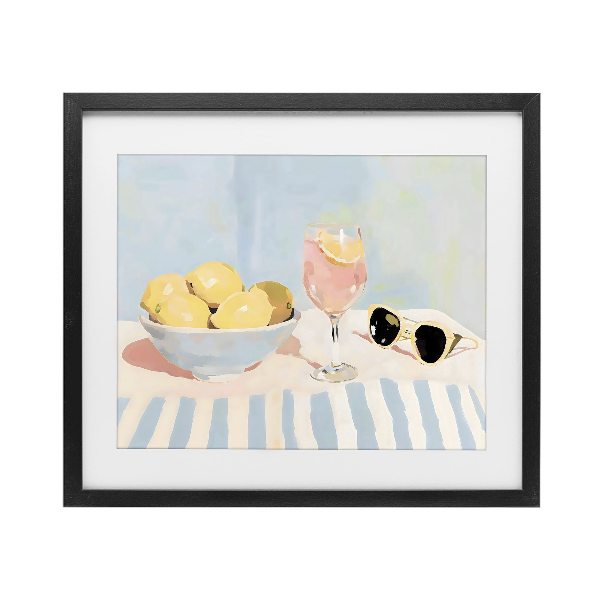 Stupell Industries Aperol & Summer Lemons Black Framed Print Under Glass, design by Sisi and Seb