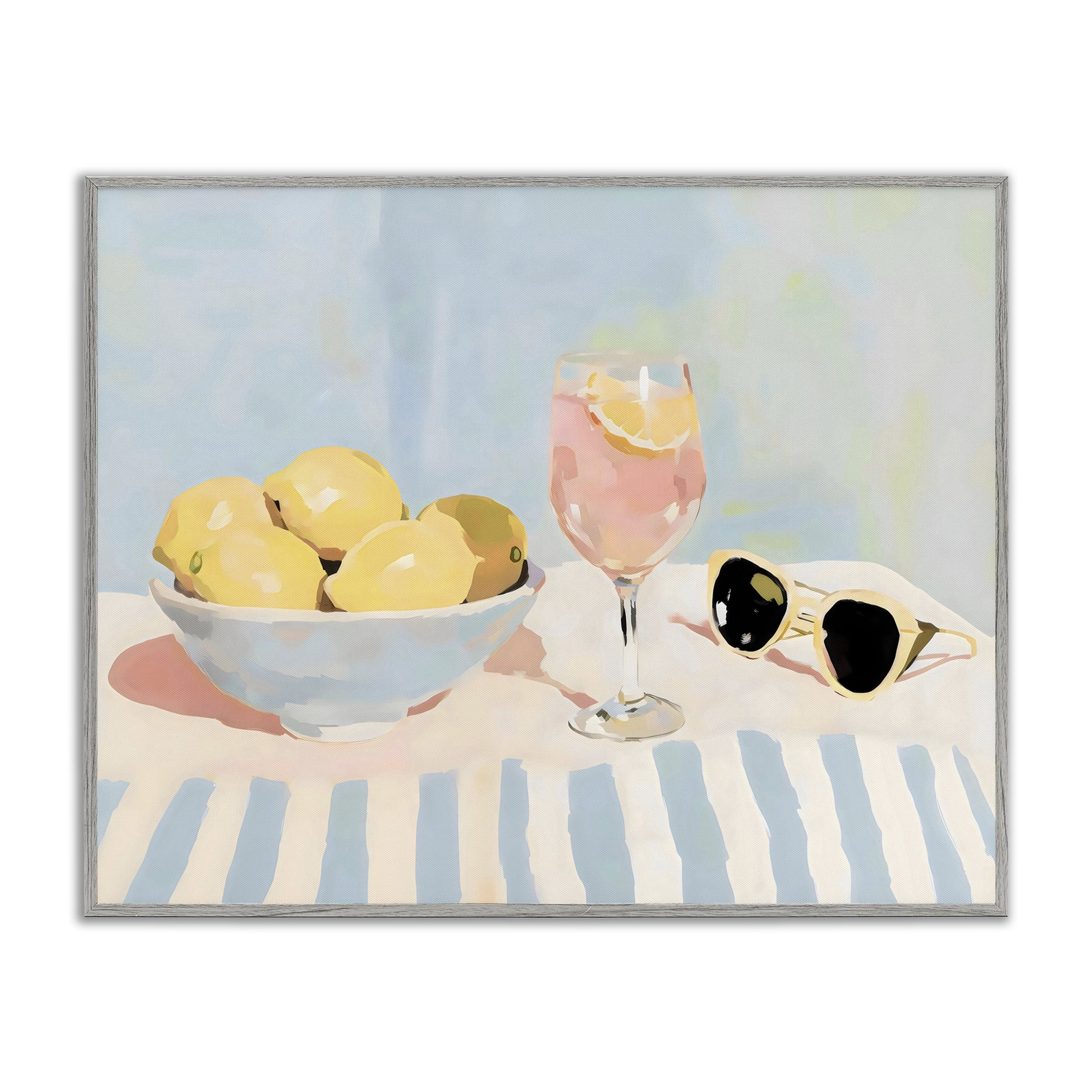 Stupell Industries Aperol & Summer Lemons Gray Framed Giclee Art, design by Sisi and Seb