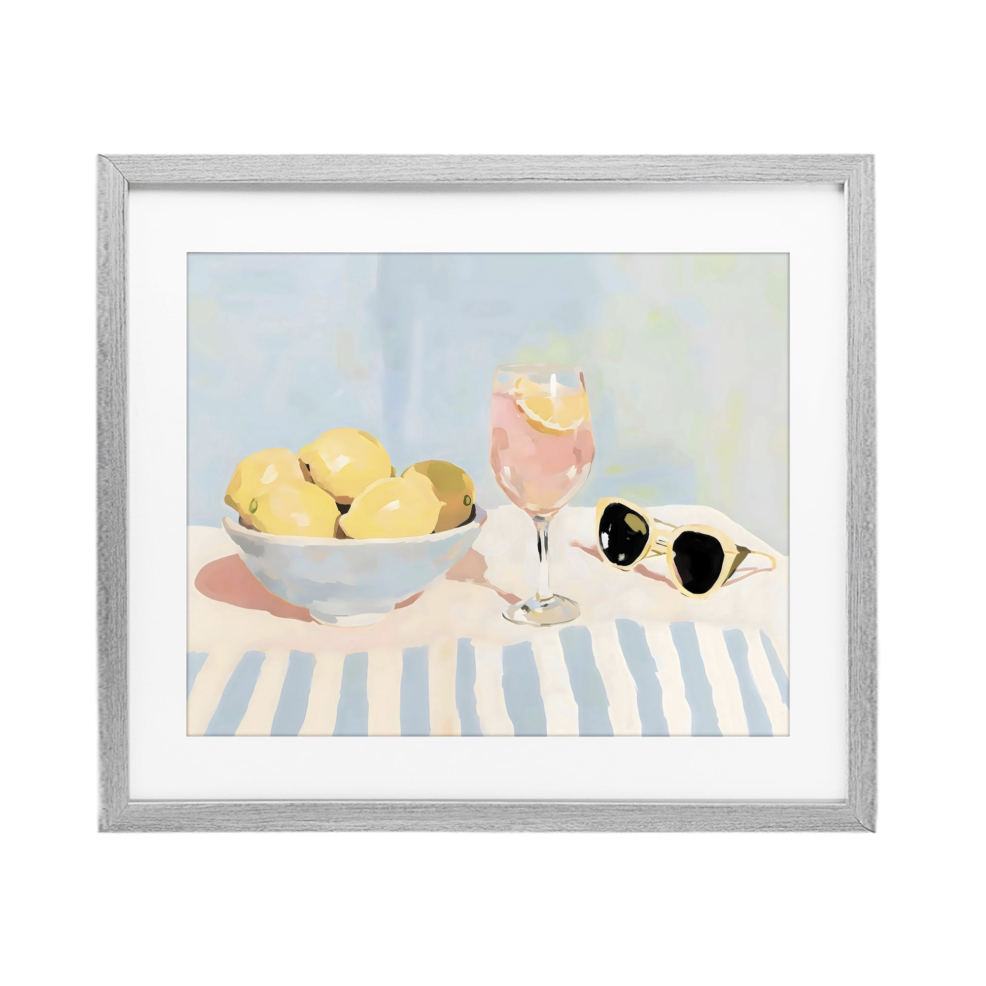 Stupell Industries Aperol & Summer Lemons Gray Framed Print Under Glass, design by Sisi and Seb