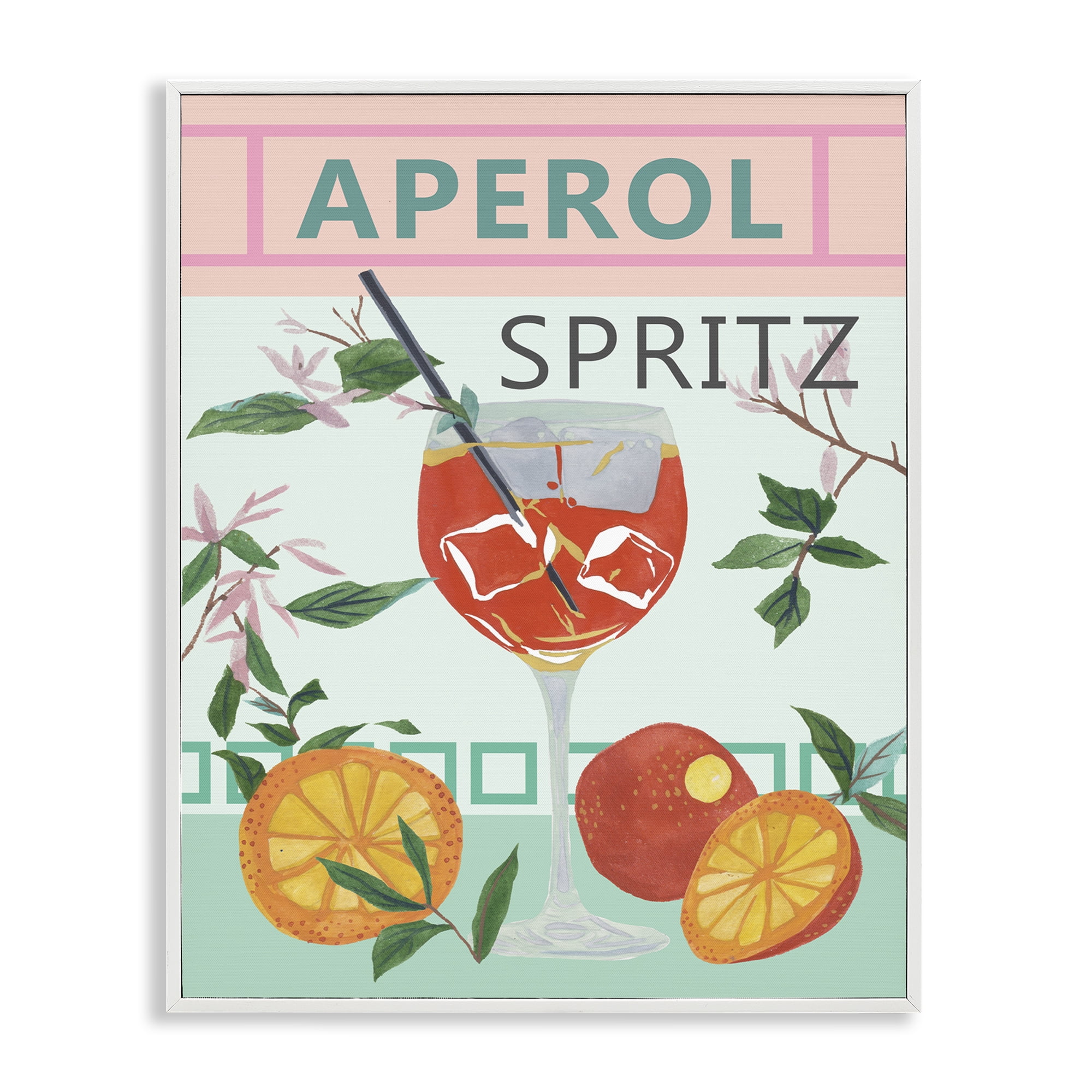 Stupell Industries Aperol Tropical Cocktail Food & Beverage Painting White Framed Art Print Wall Art, 16 x 20