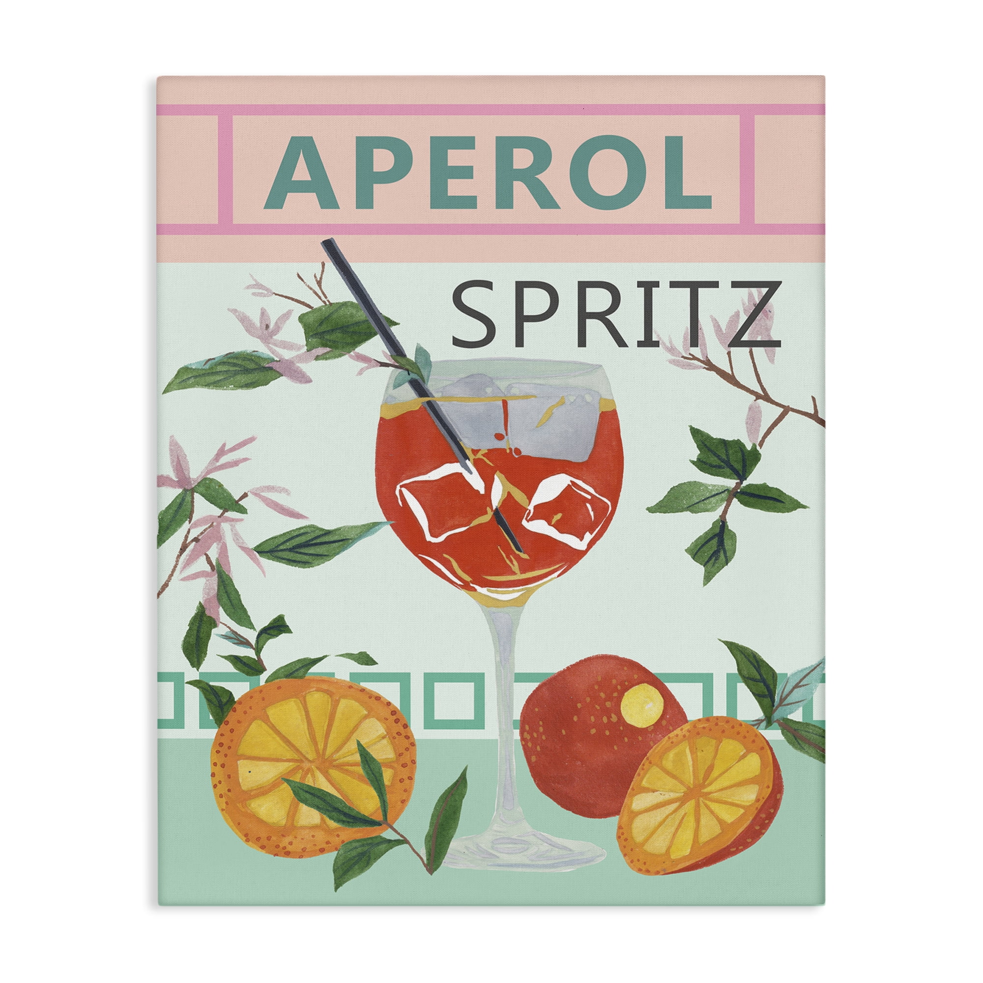 Stupell Industries Aperol Tropical Cocktail Food & Beverage Painting Wrapped Canvas Art Print Wall Art, 16 x 20