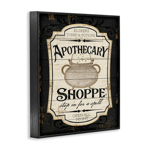 Stupell Industries Apothecary Shoppe Spooky Halloween Sign Witch Potion Cauldron, 16 x 20, Design by Jennifer Pugh