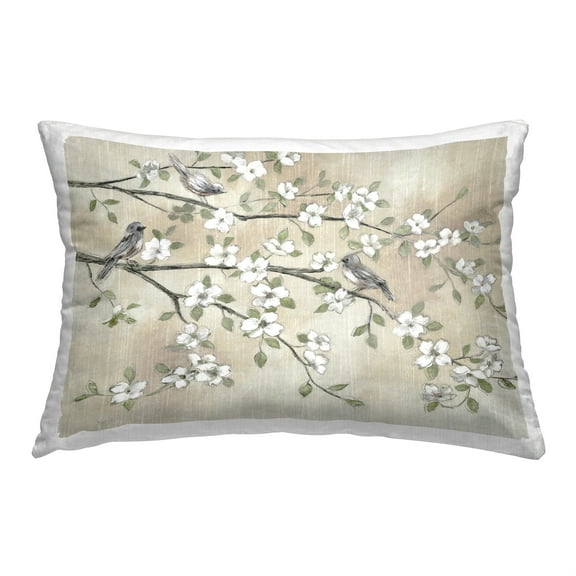Stupell Industries Apple Blossom Birds Decorative Printed Throw Pillow, 14 x 20