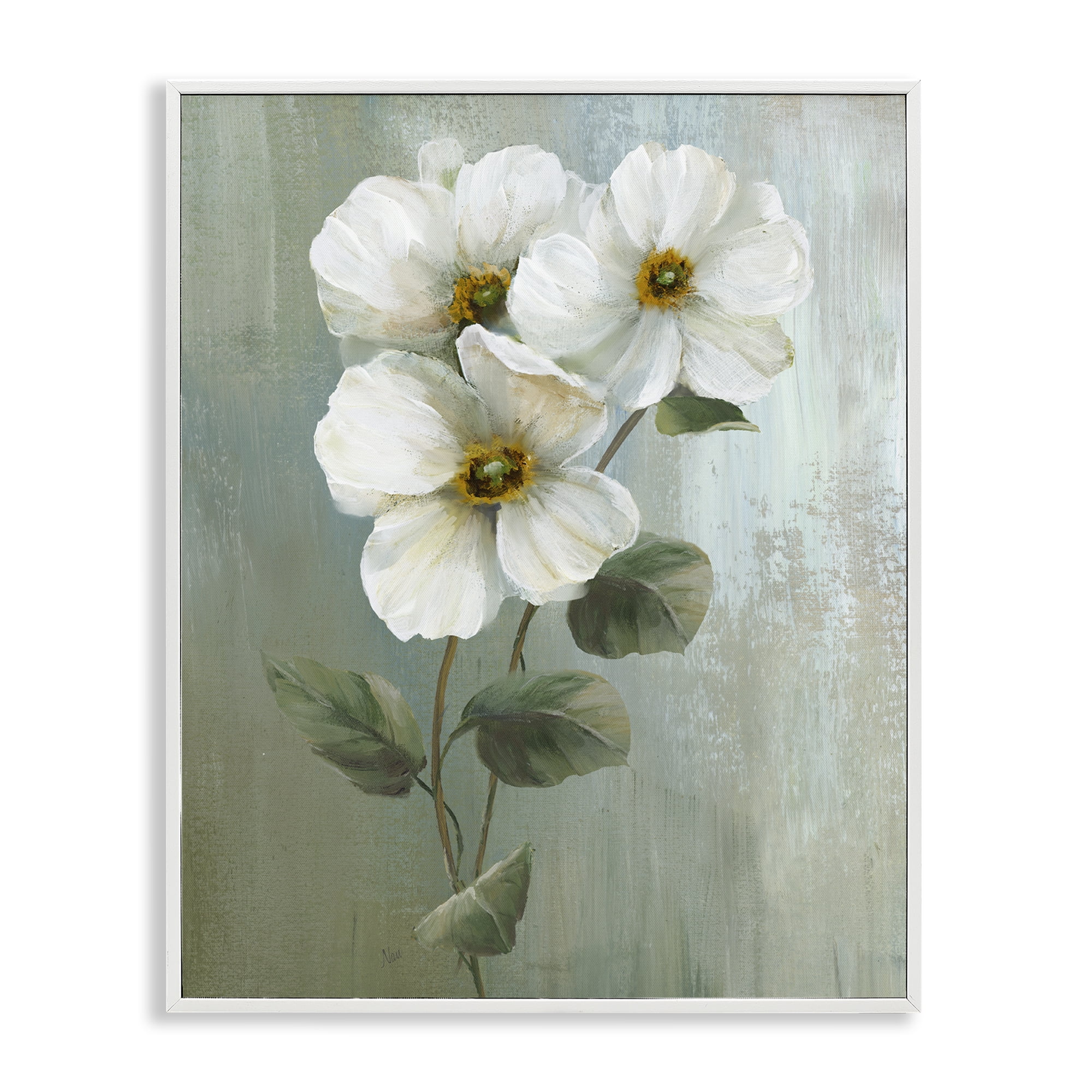 Stupell Industries Apple Blossom Sprigs Plants & Flowers Painting White Framed Art Print Wall Art, 16 x 20