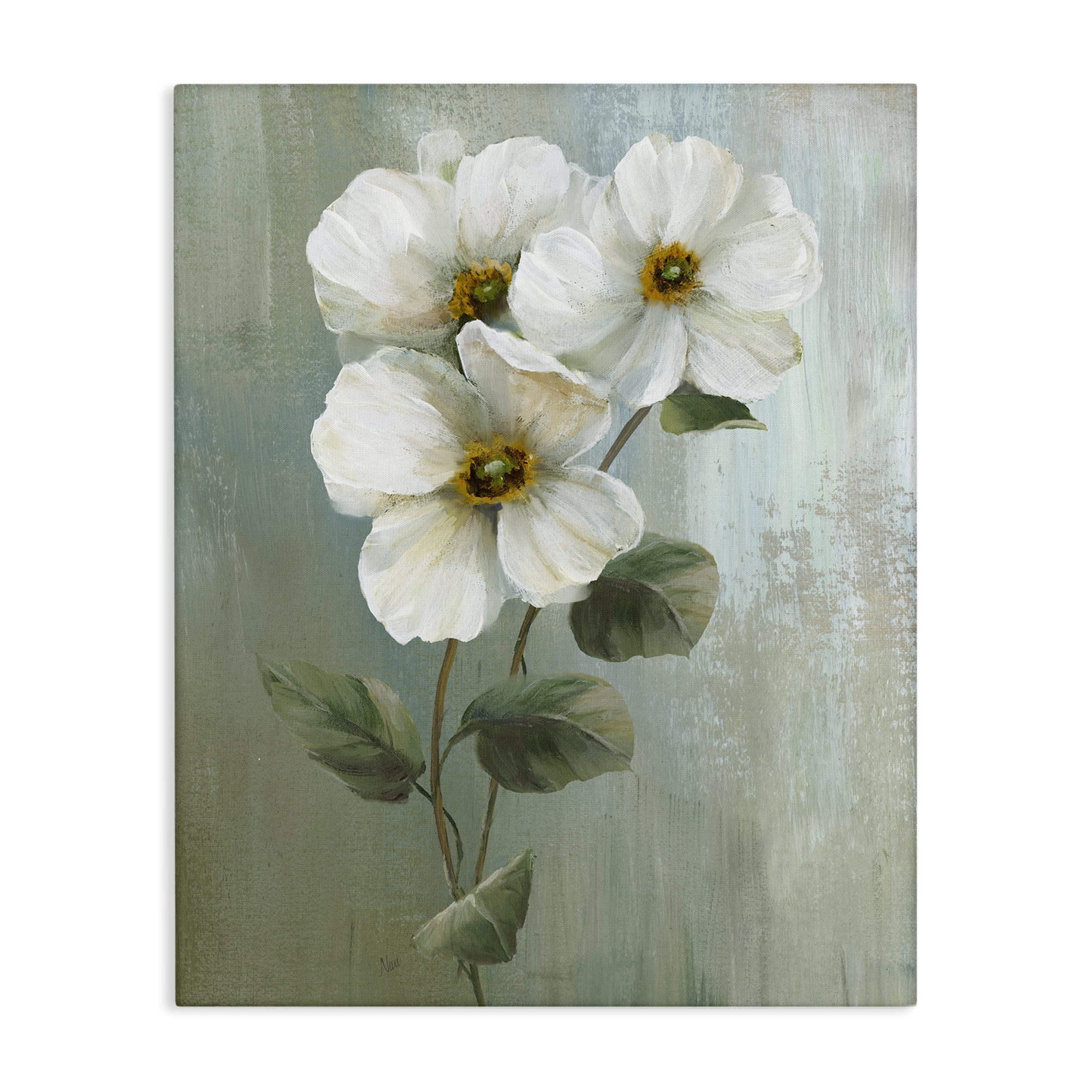 Stupell Industries Apple Blossom Sprigs Plants & Flowers Painting Wrapped Canvas Art Print Wall Art, 16 x 20