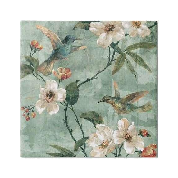 Stupell Industries Apple Blossoms & Birds Botanical & Floral Painting Gallery Wrapped Canvas Art Print Wall Art, 24 x 24