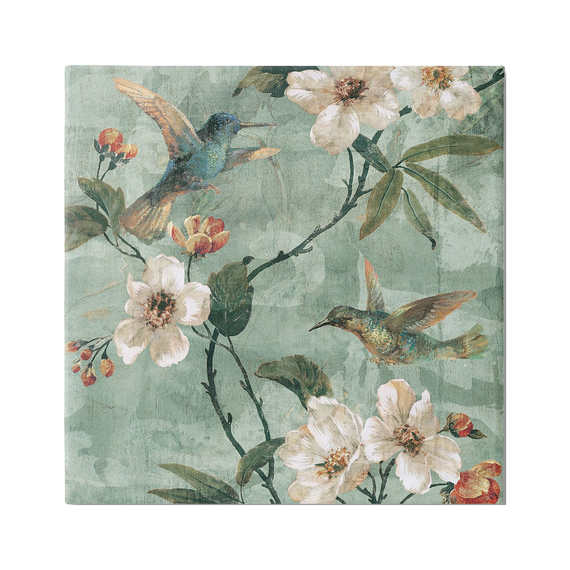 Stupell Industries Apple Blossoms & Birds Botanical & Floral Painting Gallery Wrapped Canvas Art Print Wall Art, 36 x 36