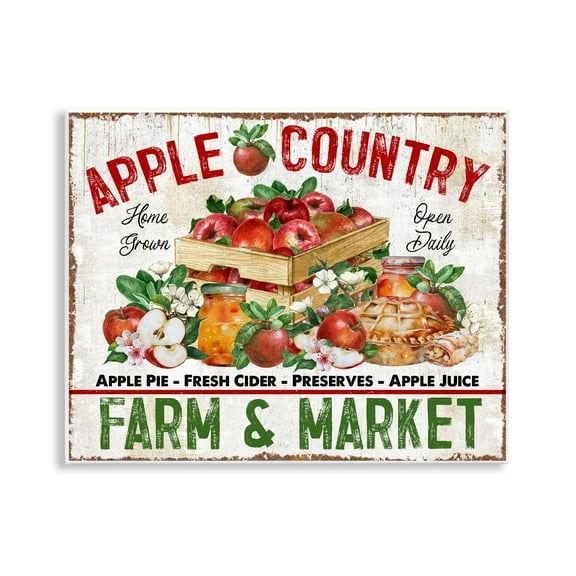 Stupell Industries Apple Country Market Holiday Painting Unframed Art Prints Wall Art, 14 x 11